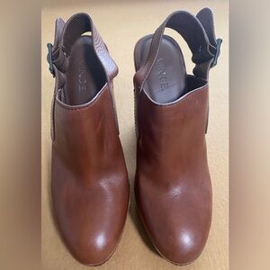 Vince Tan Leather Slingback Mules